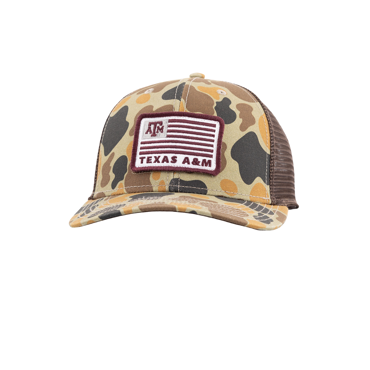 Texas A&M League Collegiate American Flag Mesh Cap - Camo