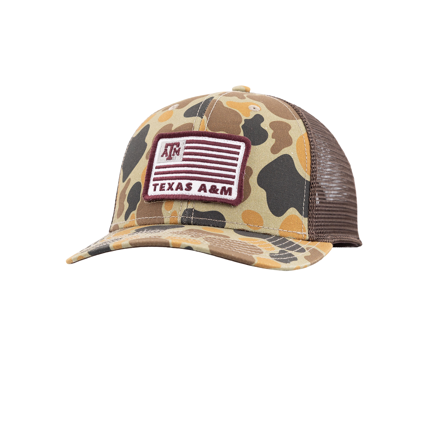 Texas A&M League Collegiate American Flag Mesh Cap - Camo