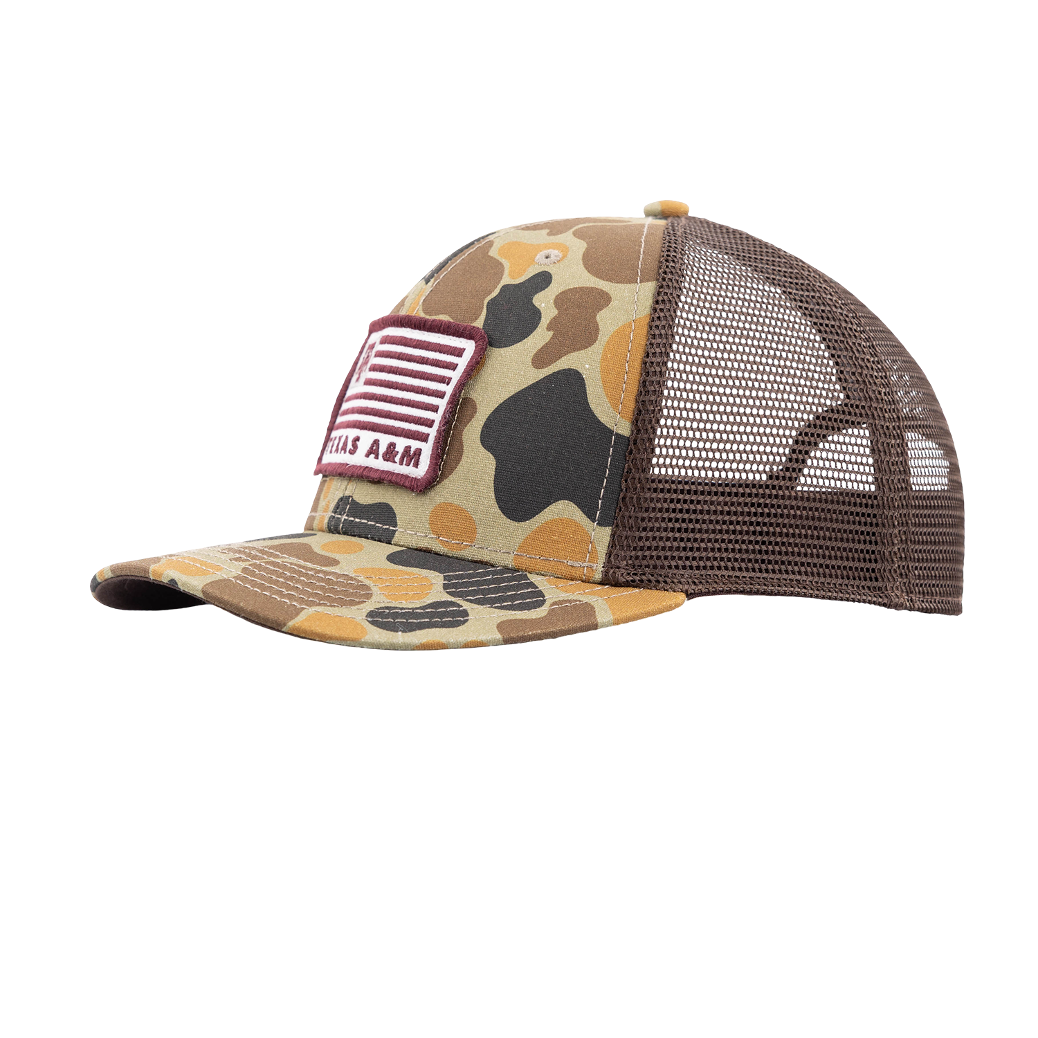 Texas A&M League Collegiate American Flag Mesh Cap - Camo