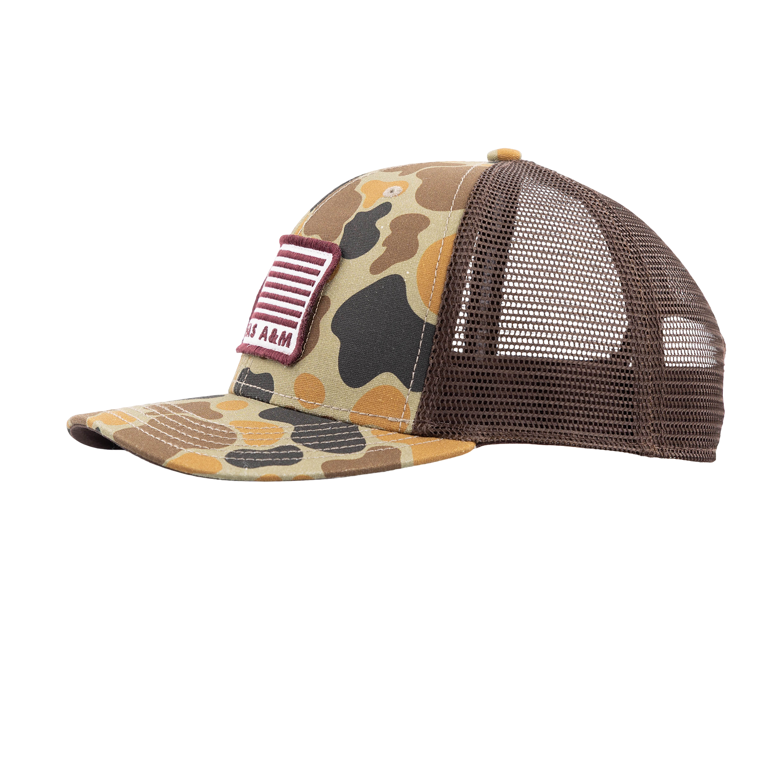 Texas A&M League Collegiate American Flag Mesh Cap - Camo