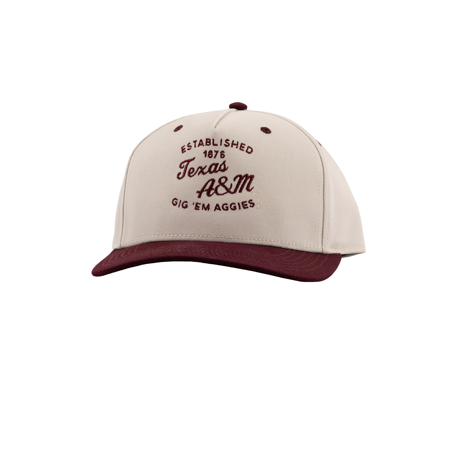 Texas A&M League Collegiate 6 Panel Snapback Cap - Beige