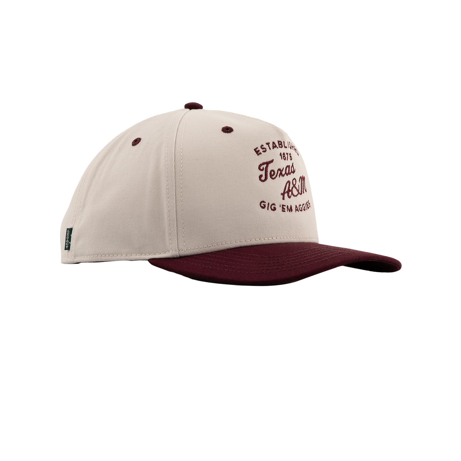 Texas A&M League Collegiate 6 Panel Snapback Cap - Beige