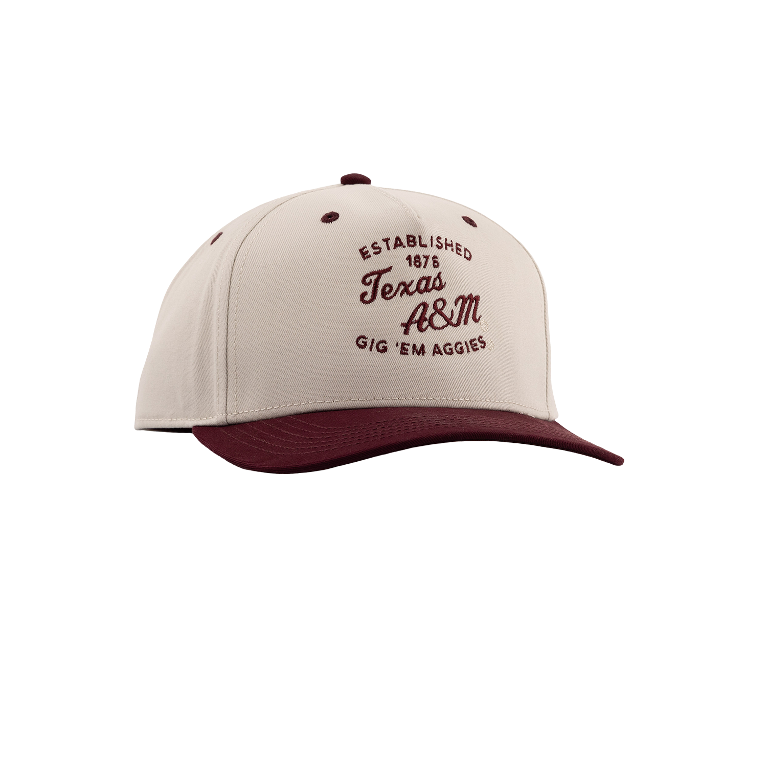 Texas A&M League Collegiate 6 Panel Snapback Cap - Beige