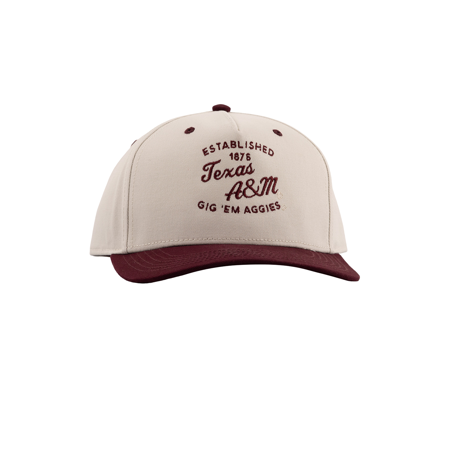 Texas A&M League Collegiate 6 Panel Snapback Cap - Beige