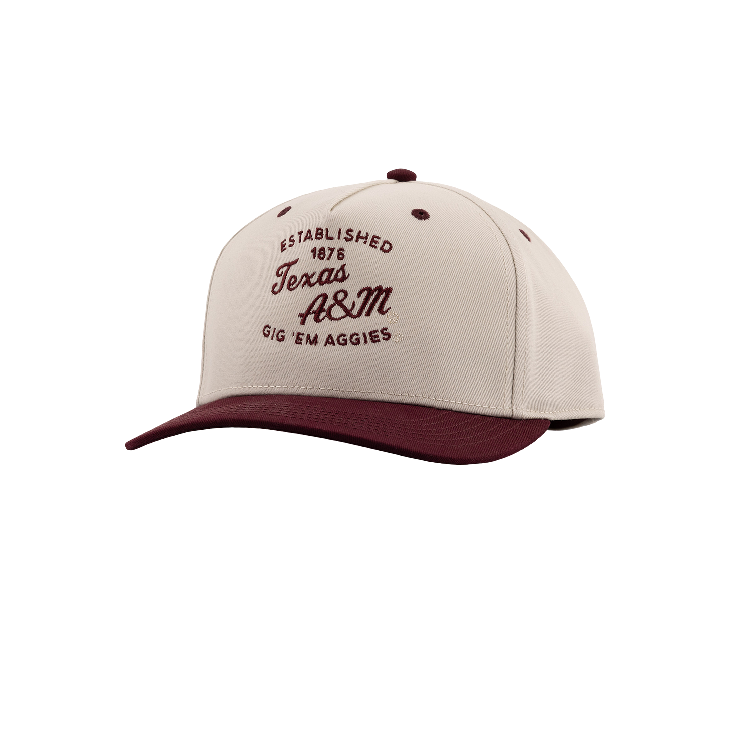 Texas A&M League Collegiate 6 Panel Snapback Cap - Beige