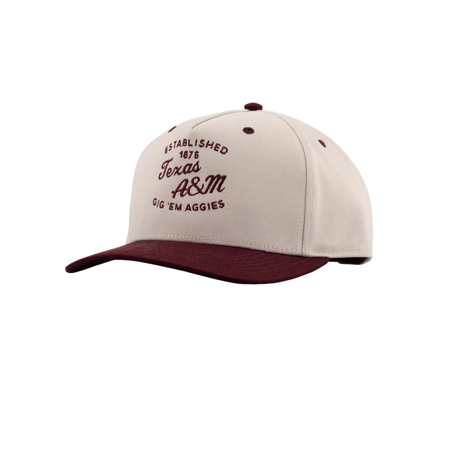 Texas A&M League Collegiate 6 Panel Snapback Cap - Beige