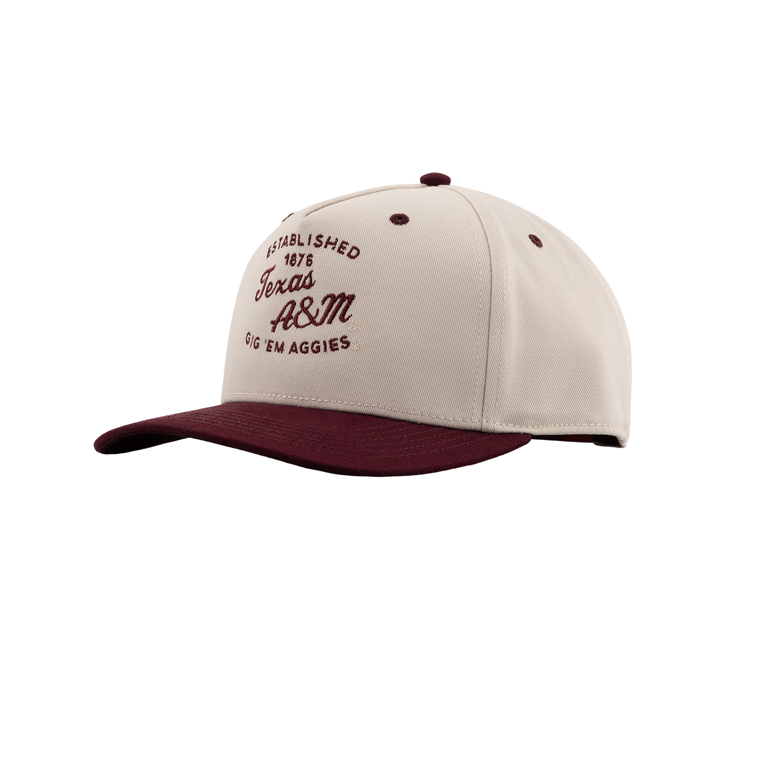 Texas A&M League Collegiate 6 Panel Snapback Cap - Beige
