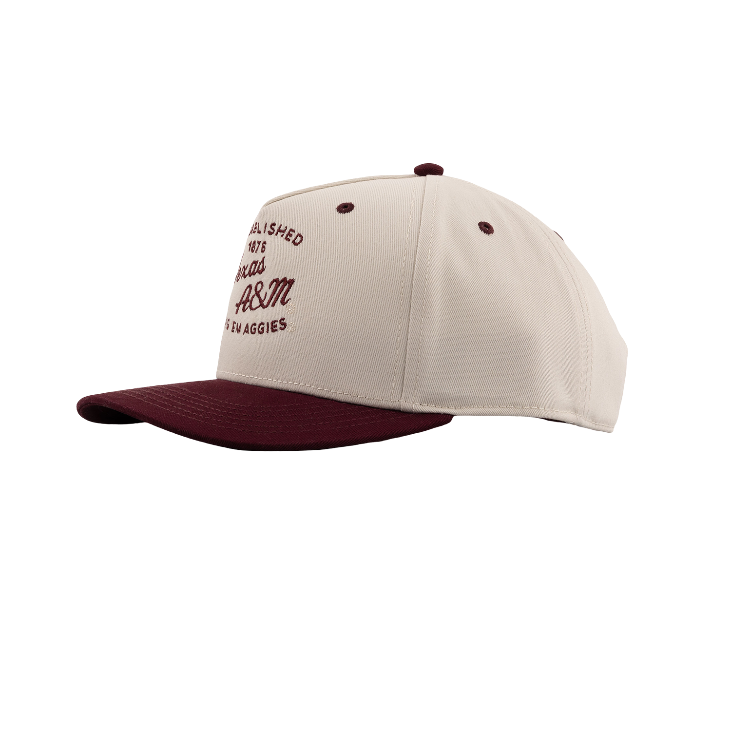 Texas A&M League Collegiate 6 Panel Snapback Cap - Beige