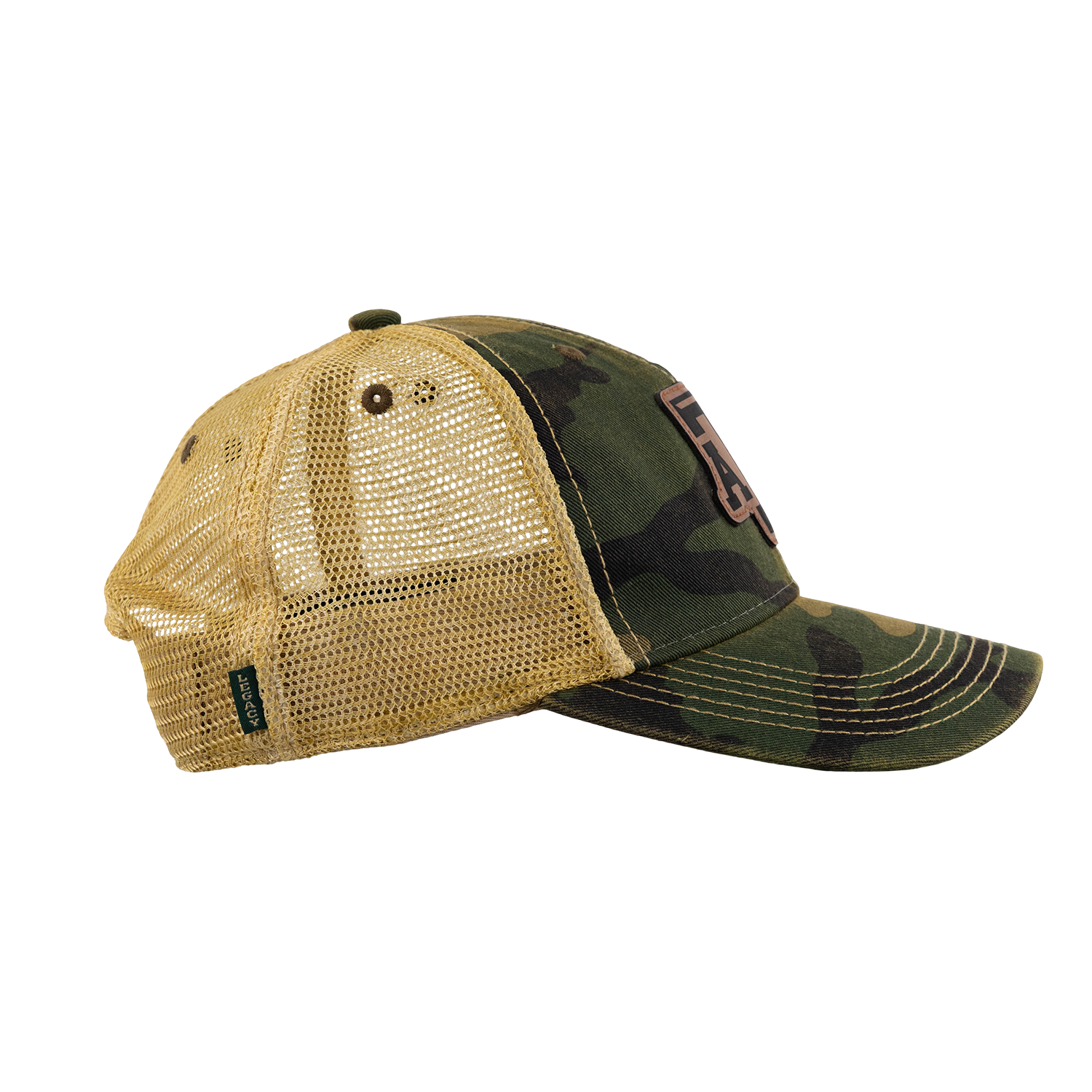 Texas A&M Legacy Youth Leather Patch Cap - Camo