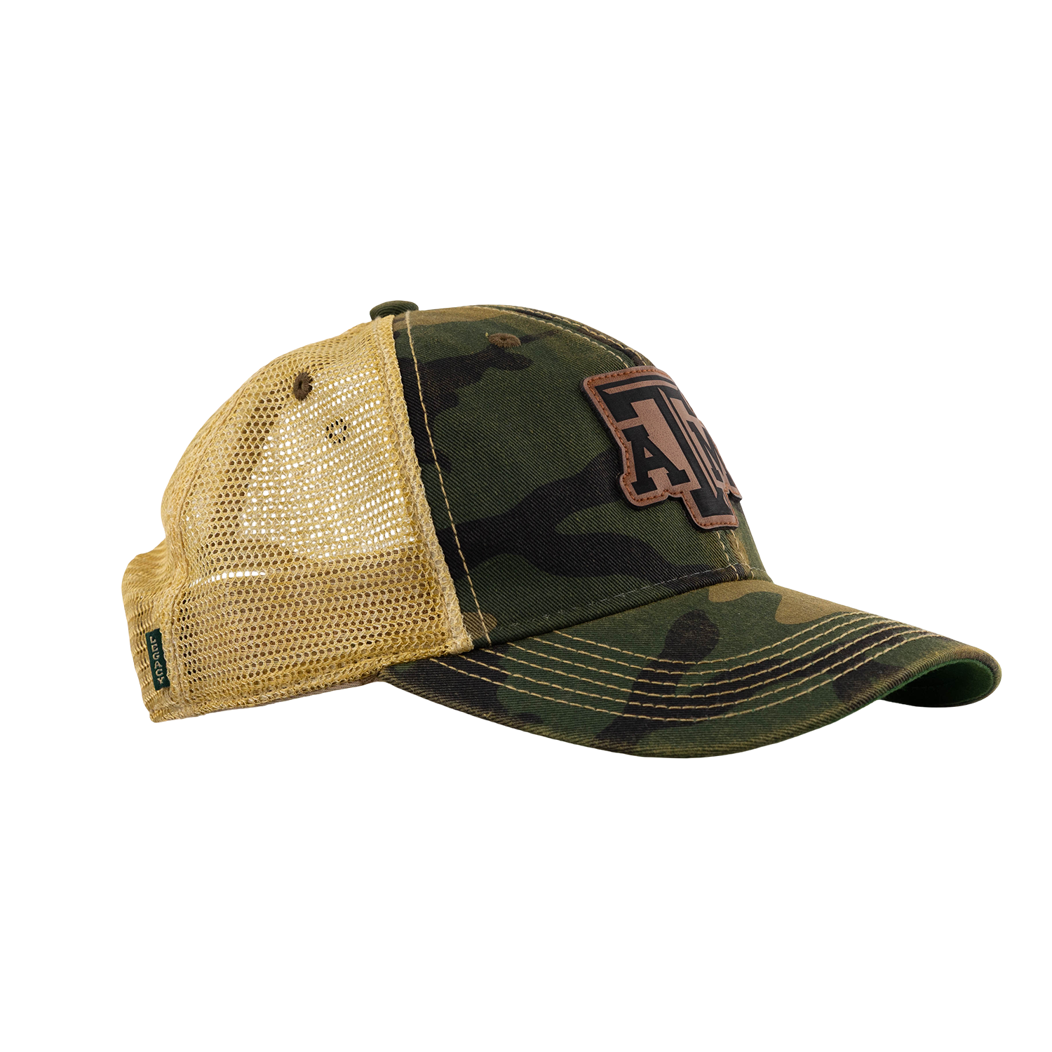 Texas A&M Legacy Youth Leather Patch Cap - Camo