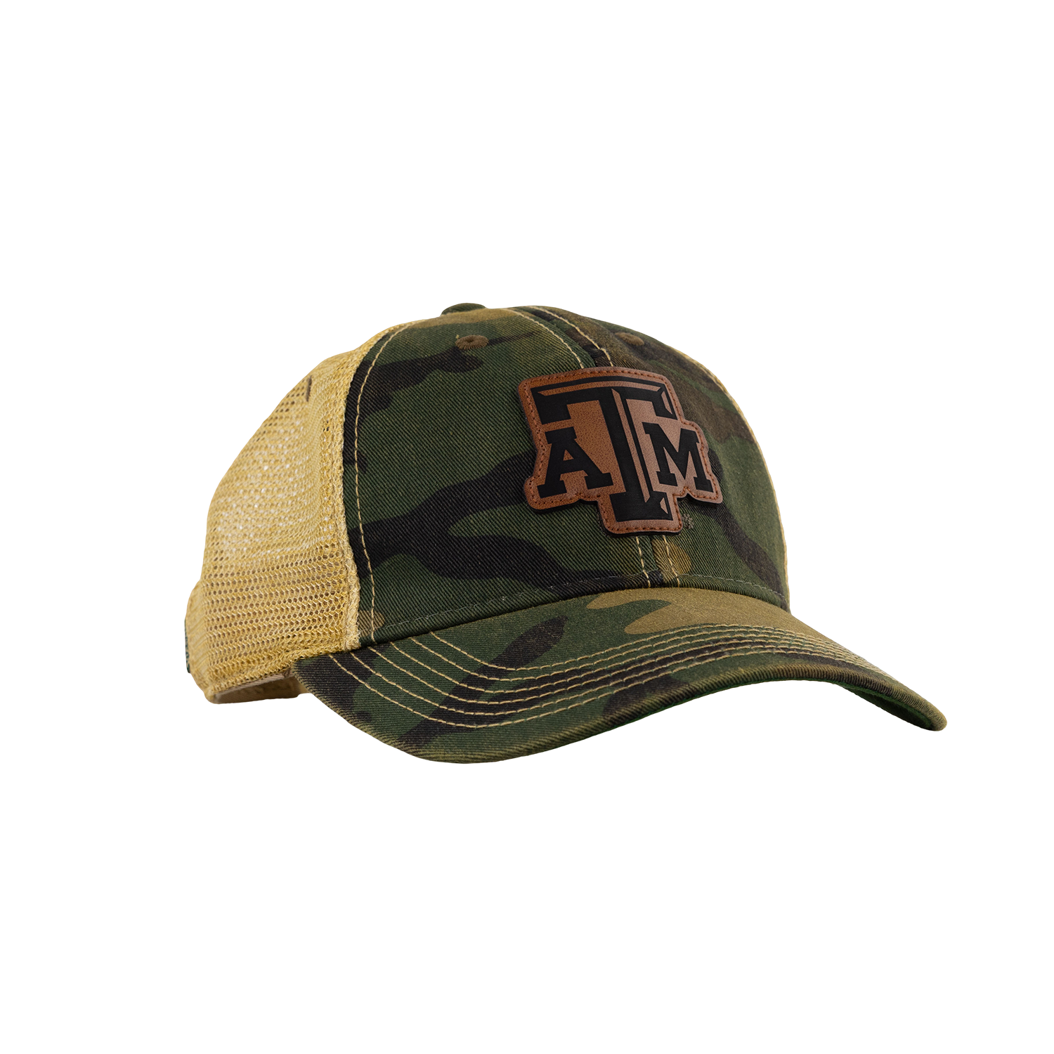 Texas A&M Legacy Youth Leather Patch Cap - Camo