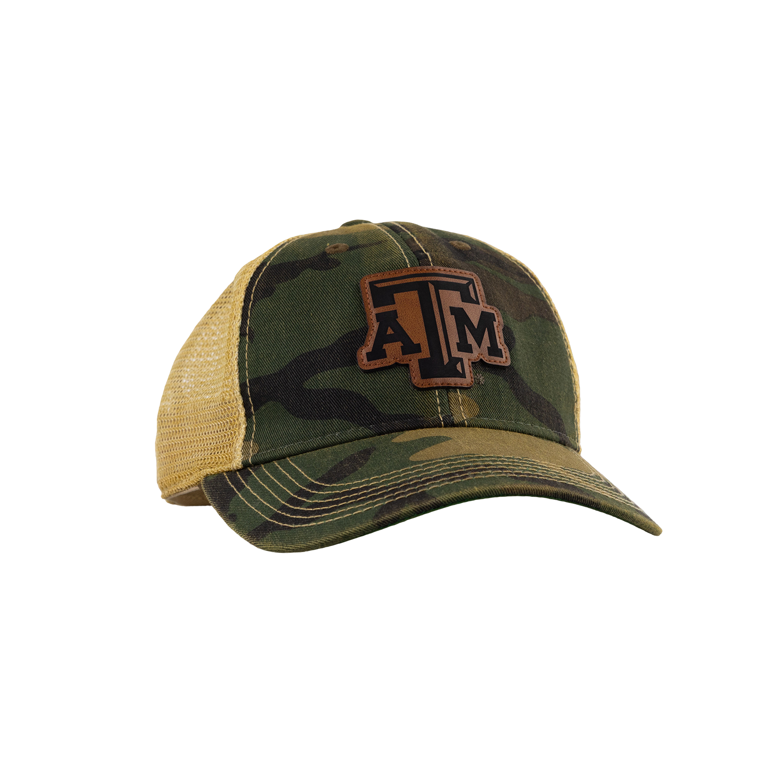 Texas A&M Legacy Youth Leather Patch Cap - Camo