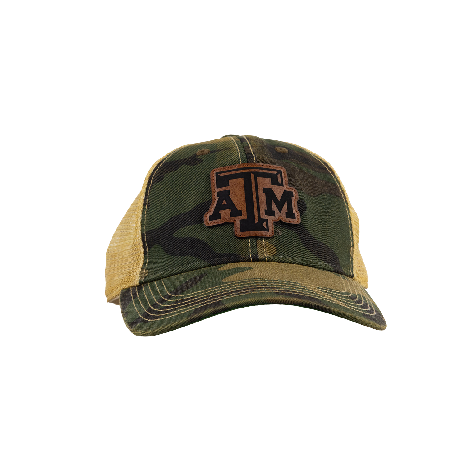 Texas A&M Legacy Youth Leather Patch Cap - Camo