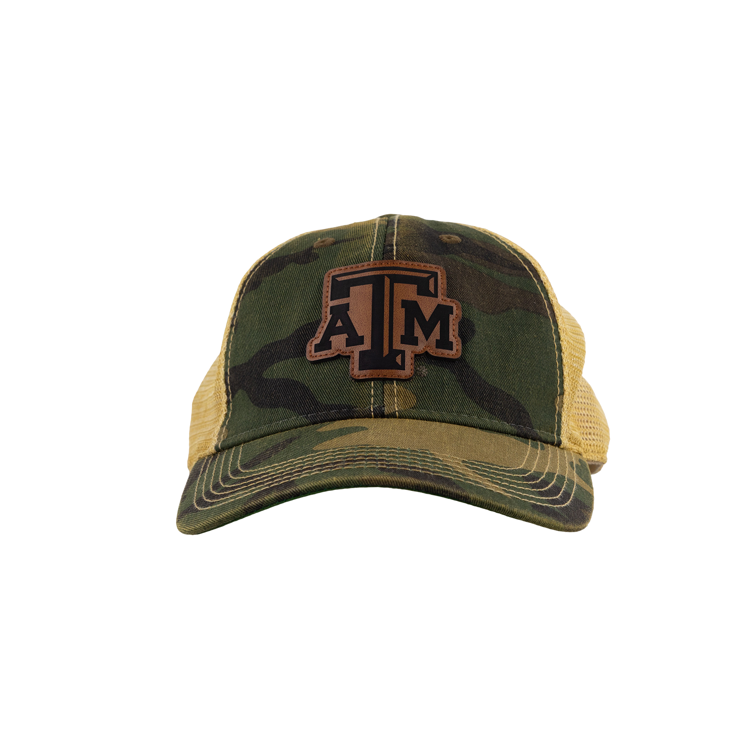 Texas A&M Legacy Youth Leather Patch Cap - Camo