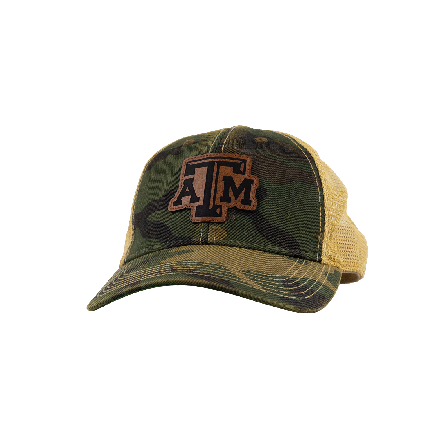 Texas A&M Legacy Youth Leather Patch Cap - Camo