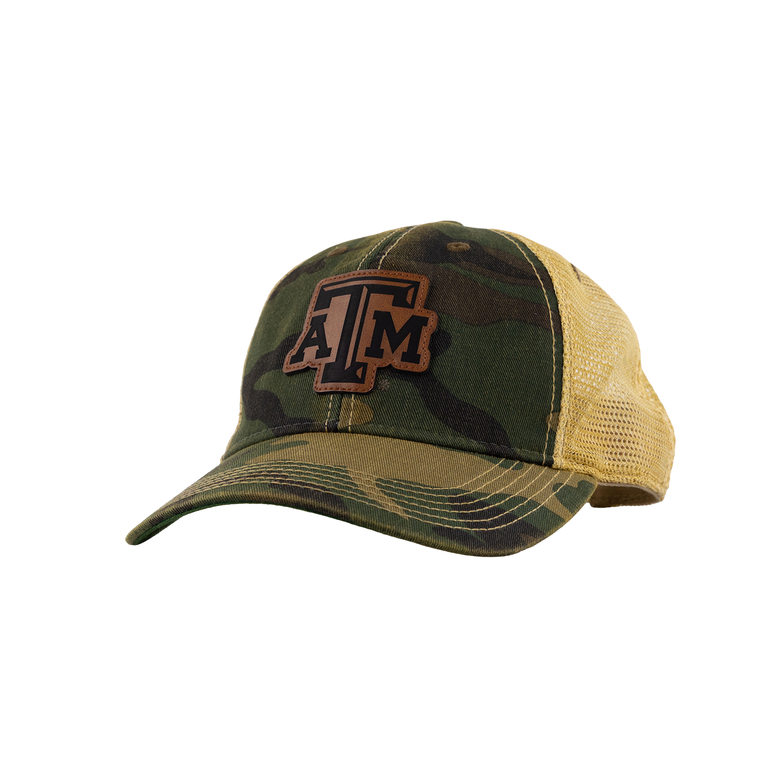 Texas A&M Legacy Youth Leather Patch Cap - Camo