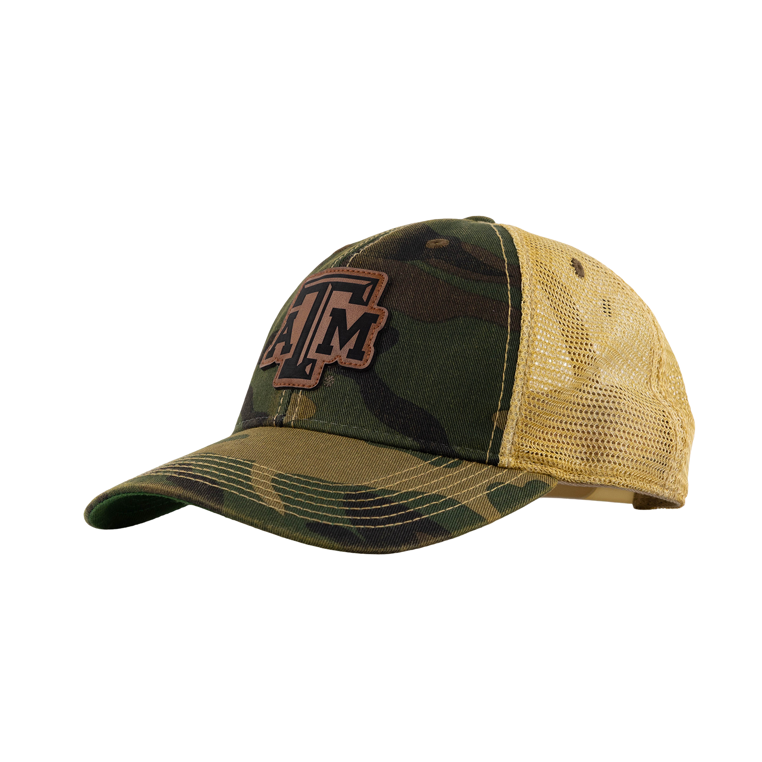 Texas A&M Legacy Youth Leather Patch Cap - Camo