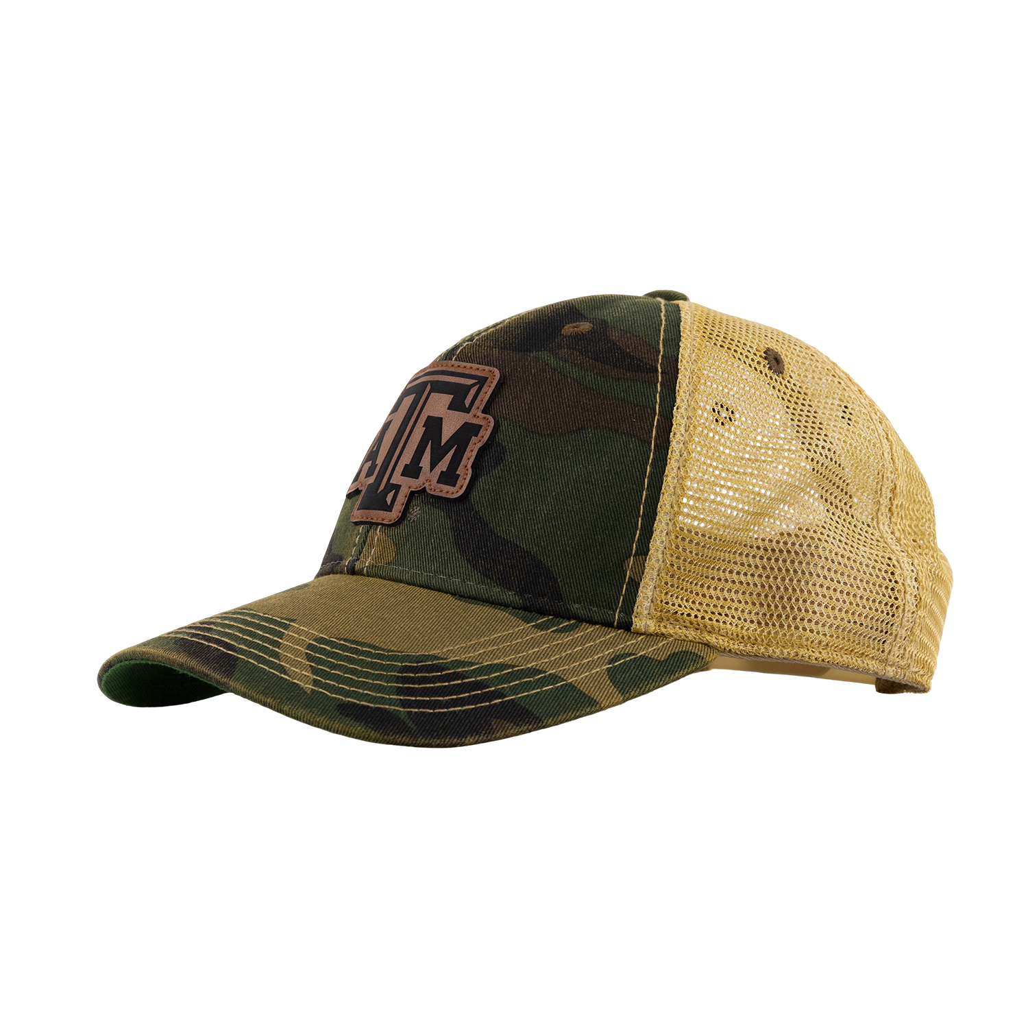 Texas A&M Legacy Youth Leather Patch Cap - Camo