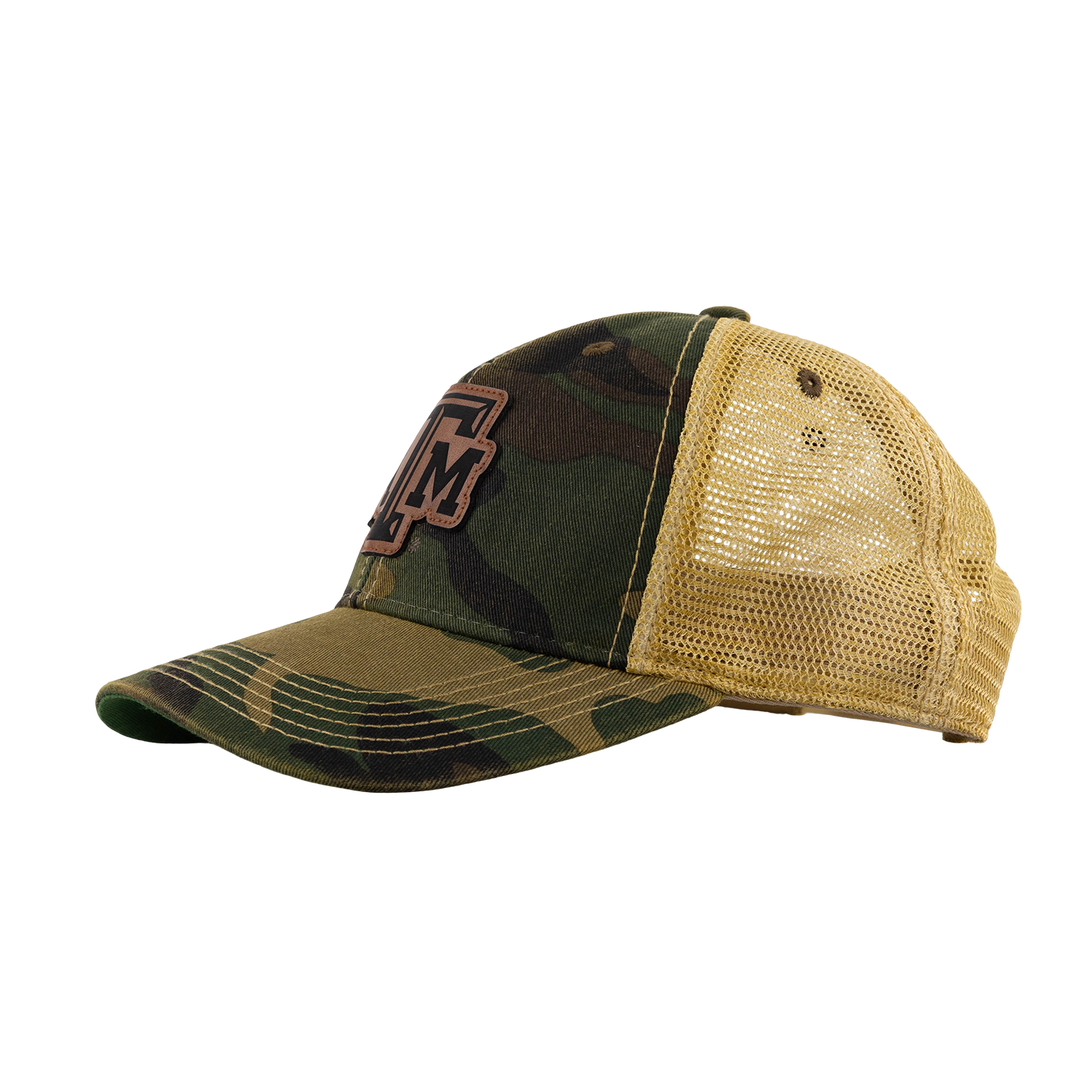 Texas A&M Legacy Youth Leather Patch Cap - Camo
