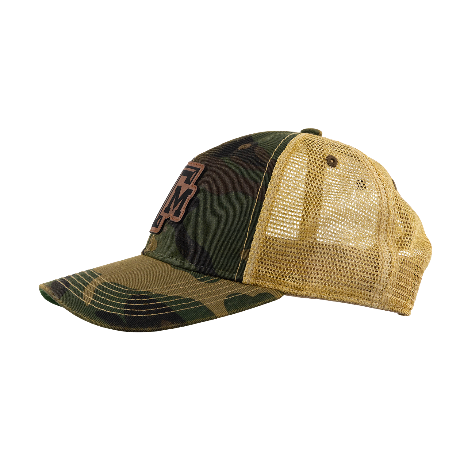 Texas A&M Legacy Youth Leather Patch Cap - Camo