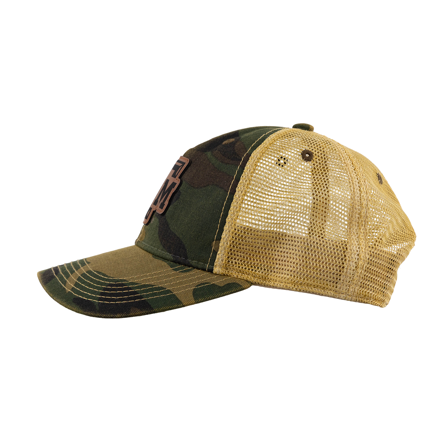 Texas A&M Legacy Youth Leather Patch Cap - Camo