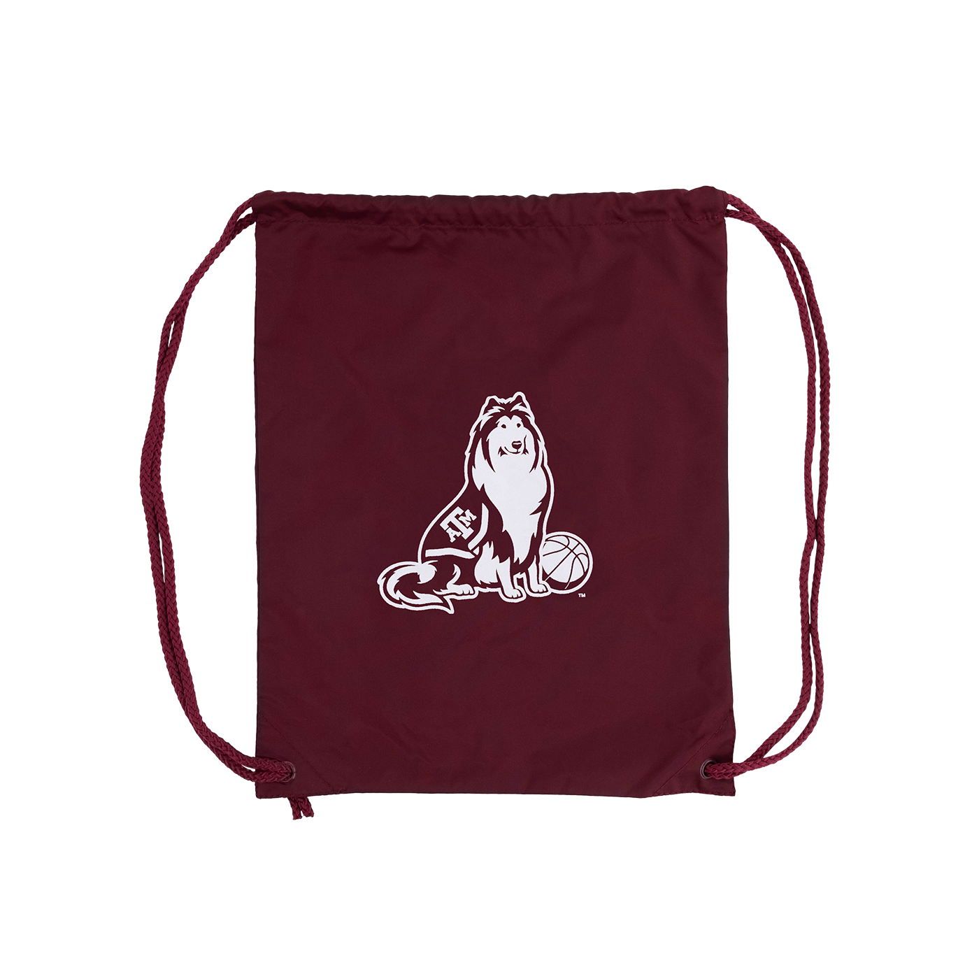 Texas A&M Reveille Basketball Drawstring Bag - Maroon