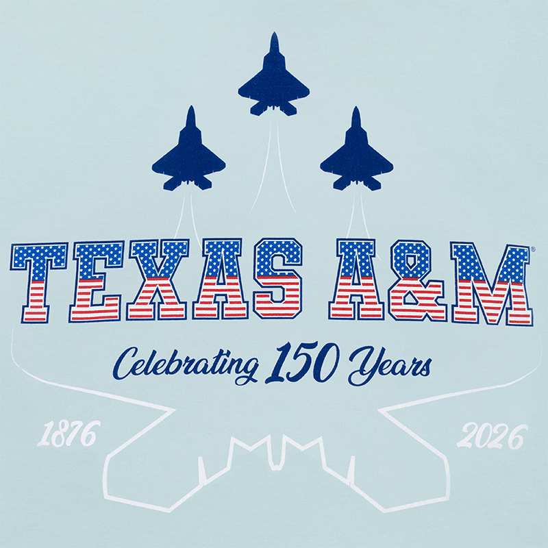 Texas A&M Celebrating 150 Years Soothing Blue T-Shirt