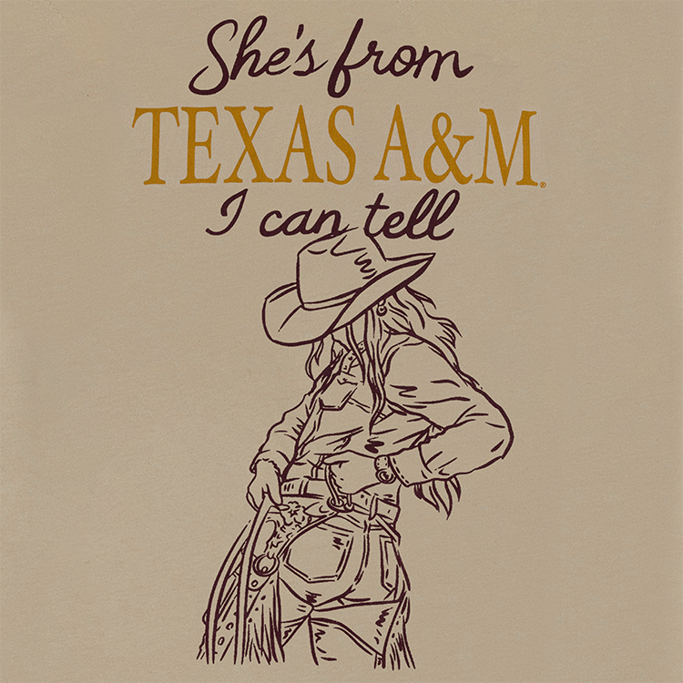 Texas A&M CANVAS She's From Texas T-Shirt - Beige