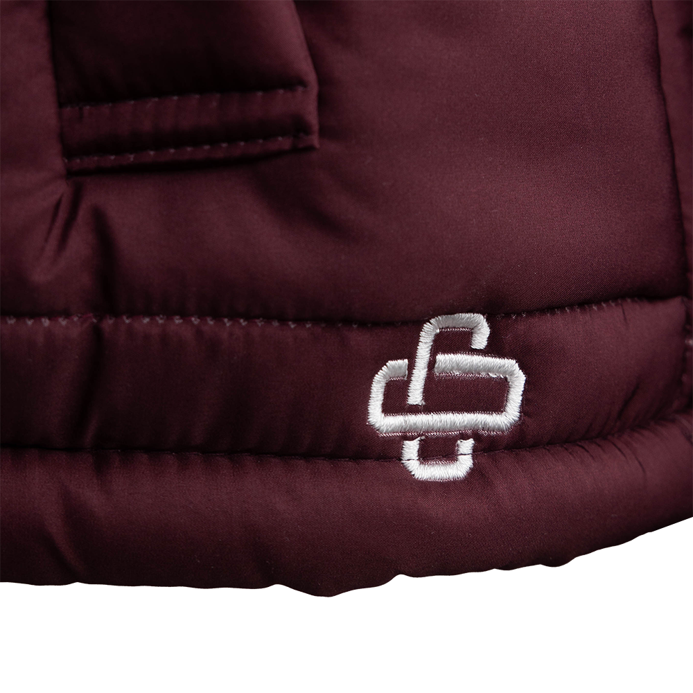 Collegiate Outfitters Puffer Jacket with Fur Hood - Maroon