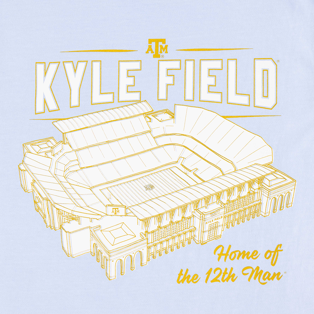 Kyle Field Light Blue and Gold T-Shirt