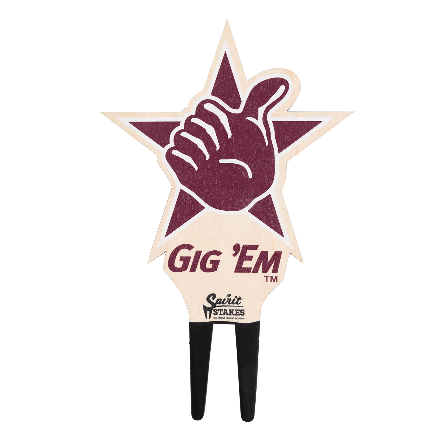 Texas A&M Spirit Stakes Gig 'Em Thumb Medium Plant Stake