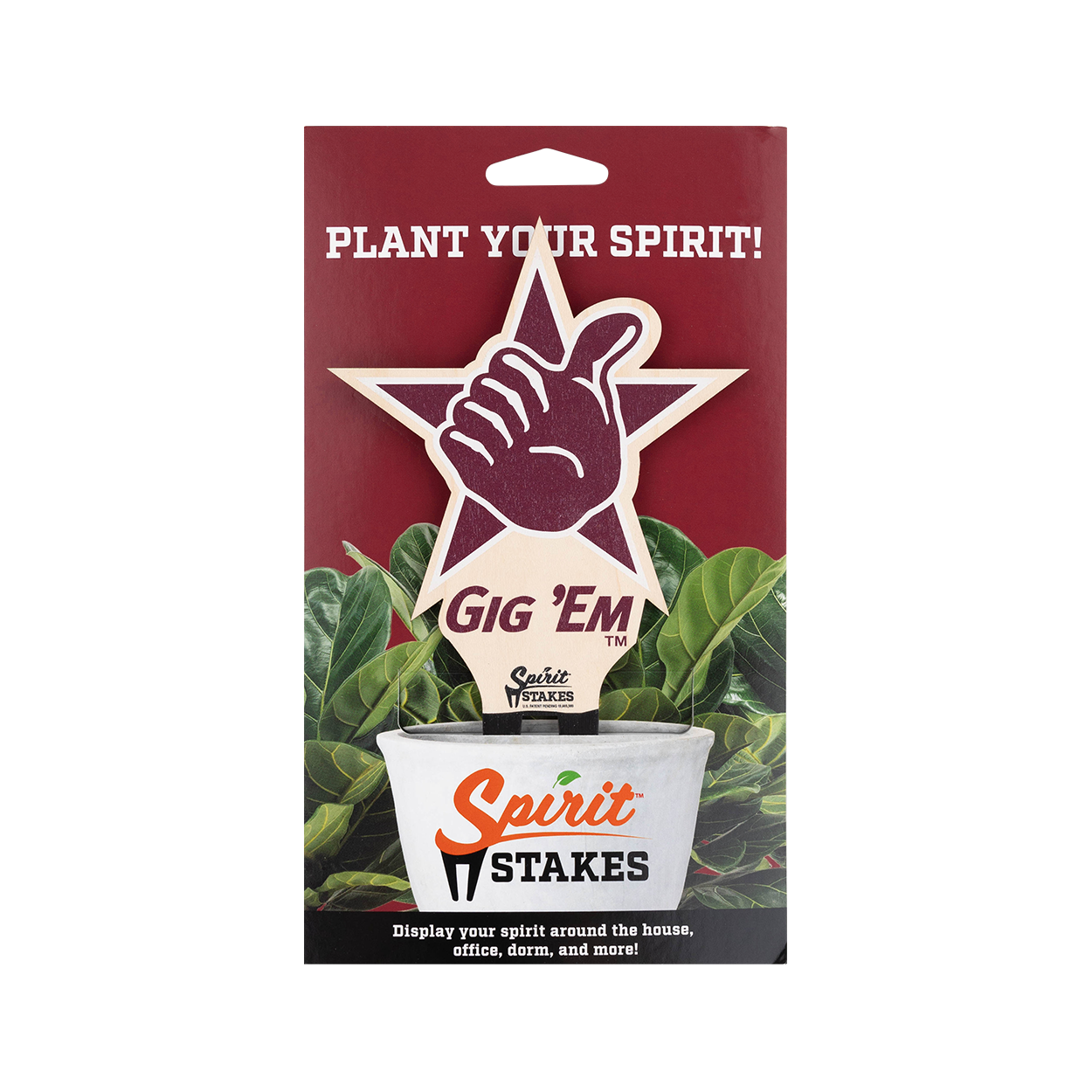 Texas A&M Spirit Stakes Gig 'Em Thumb Medium Plant Stake