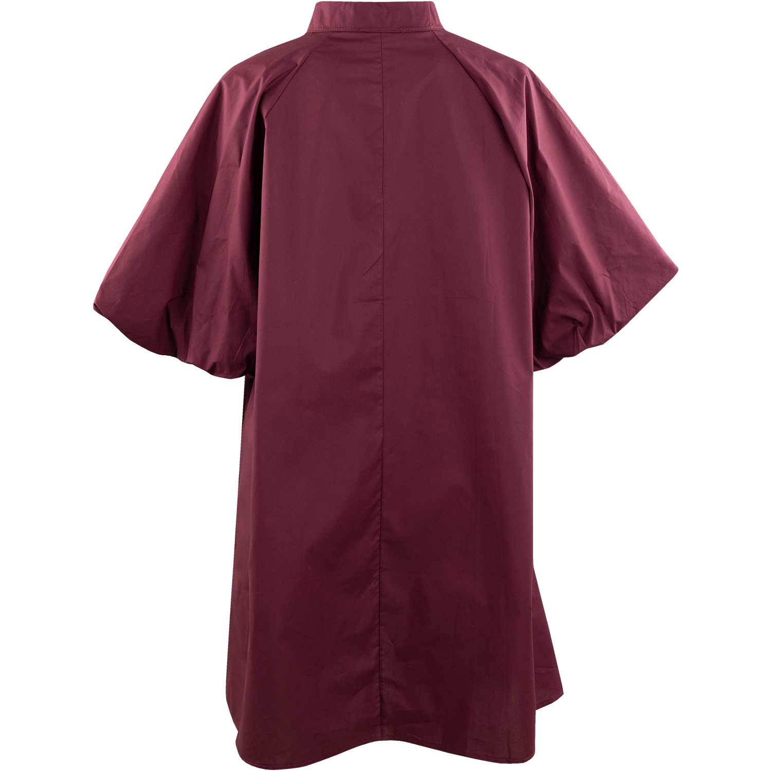 Collegiate Outfitters Puff Sleeve Italian V-Neck Dress - Maroon