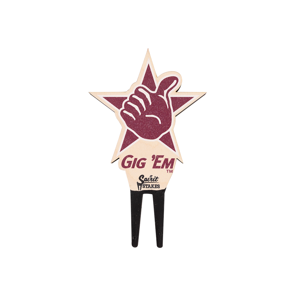 Texas A&M Spirit Stakes Gig 'Em Thumb Small Plant Stake