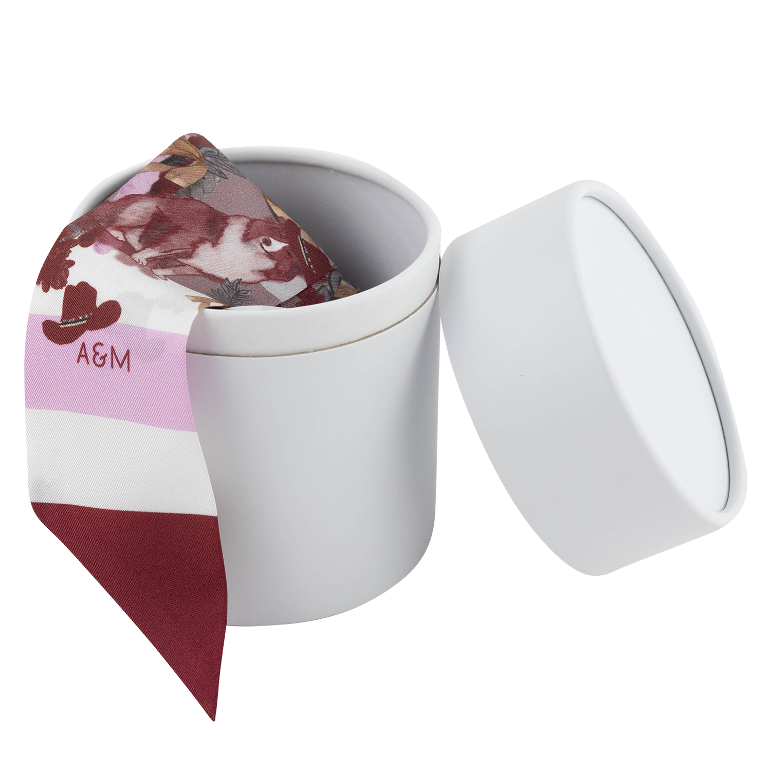 Maroon & White Heirloom Scarflette with Pink