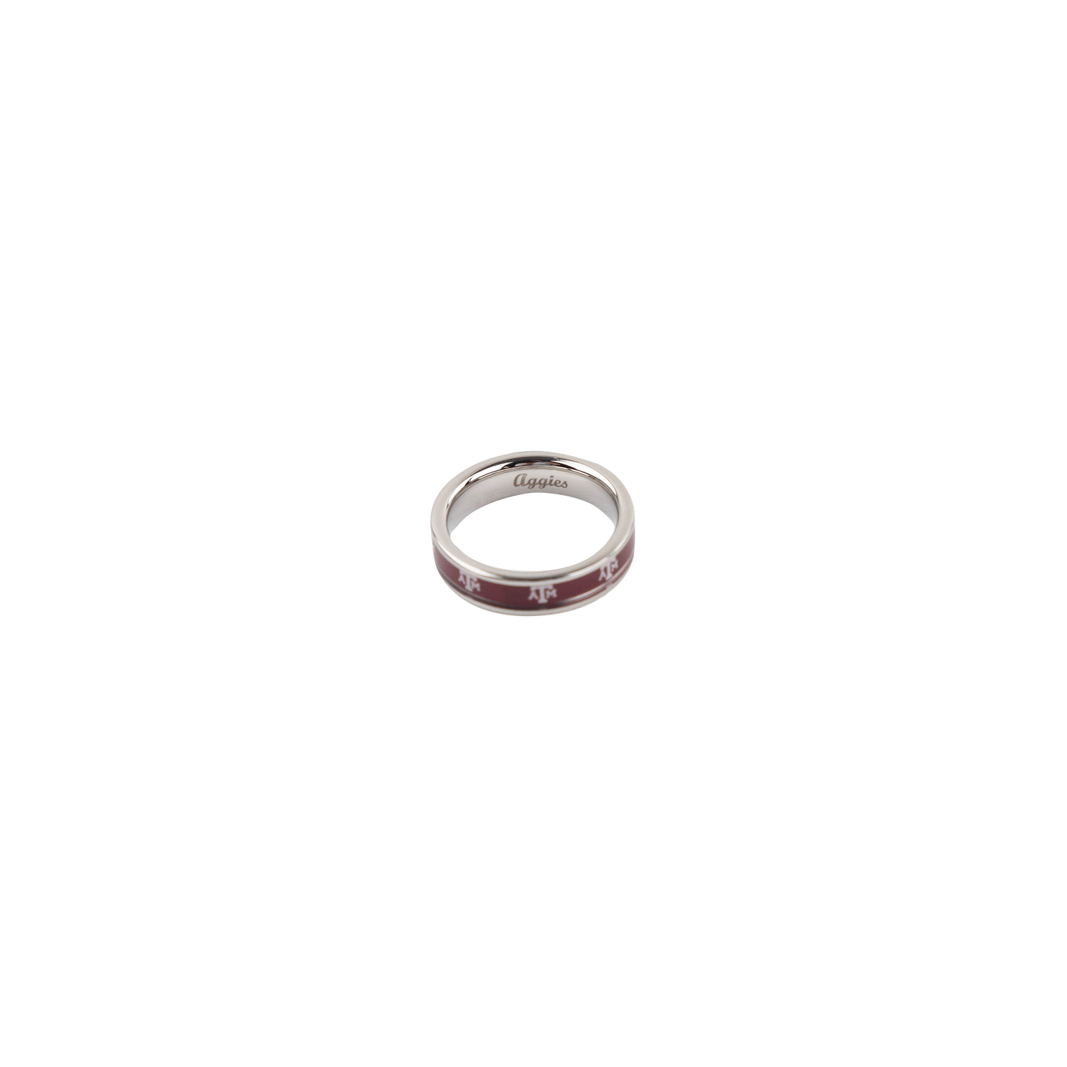 Texas A&M Fan Drip Ladies Stainless Steel Ring