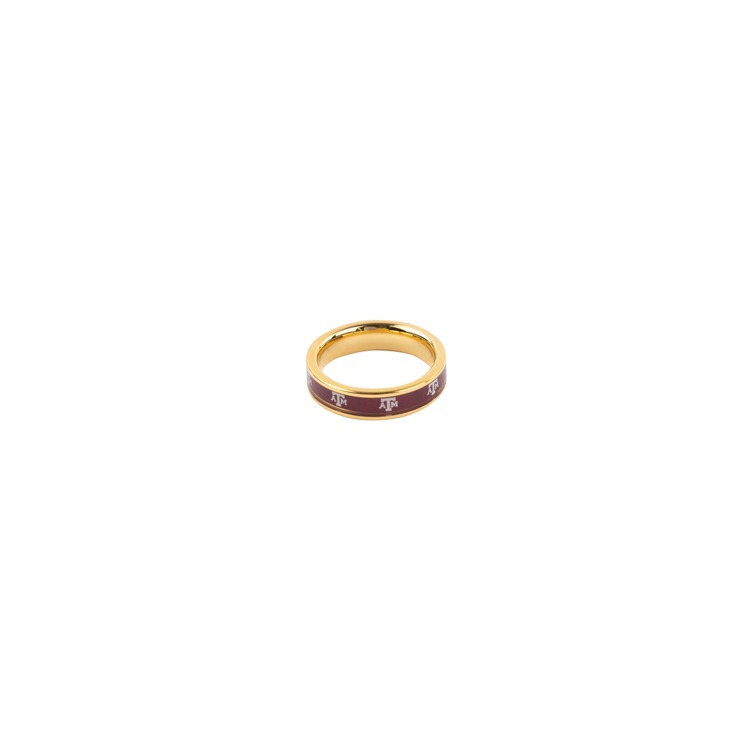 Texas A&M Fan Drip Women's Stainless Steel Gold Ring
