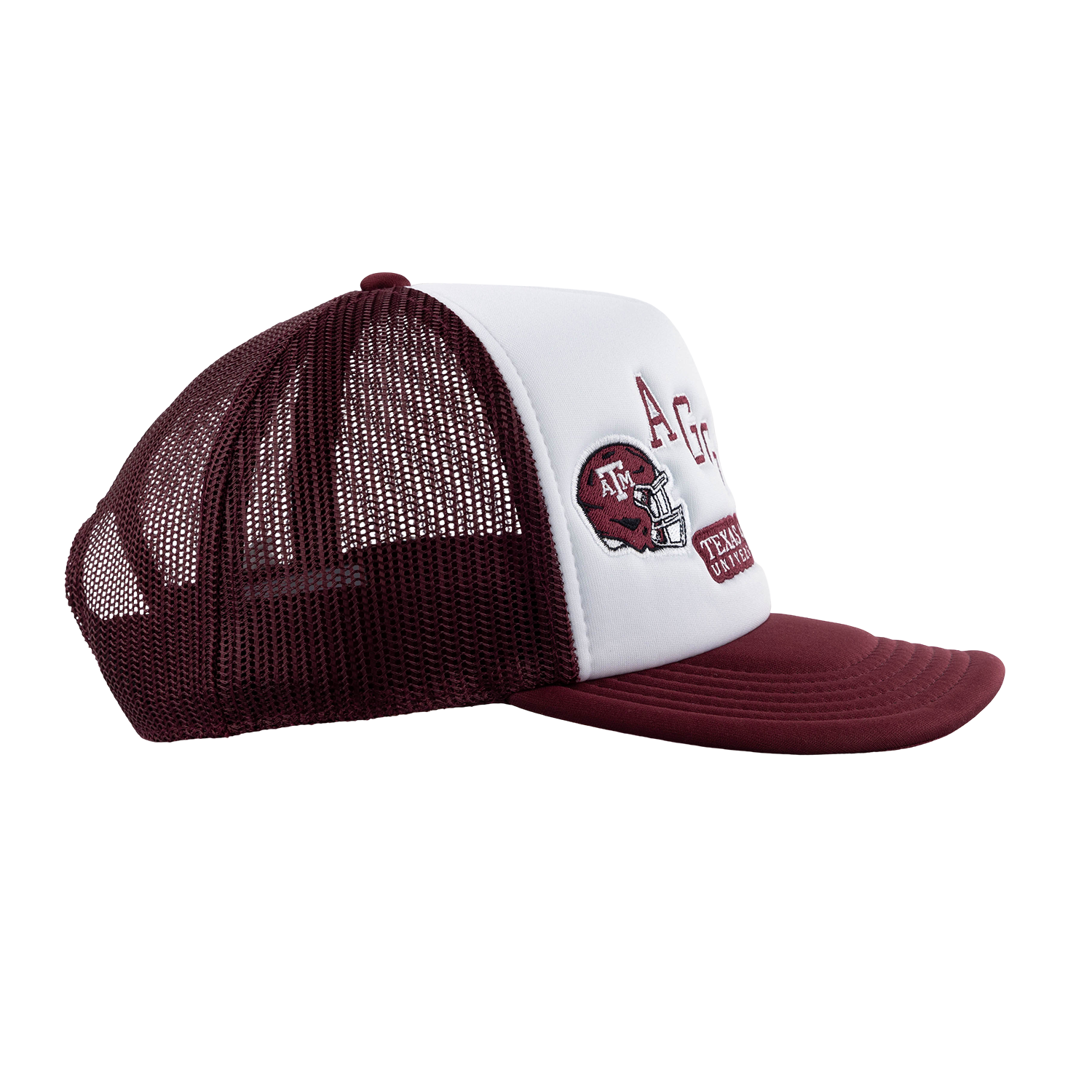 Aggies Collegiate Outfitters Diagonal Patch Hat - White