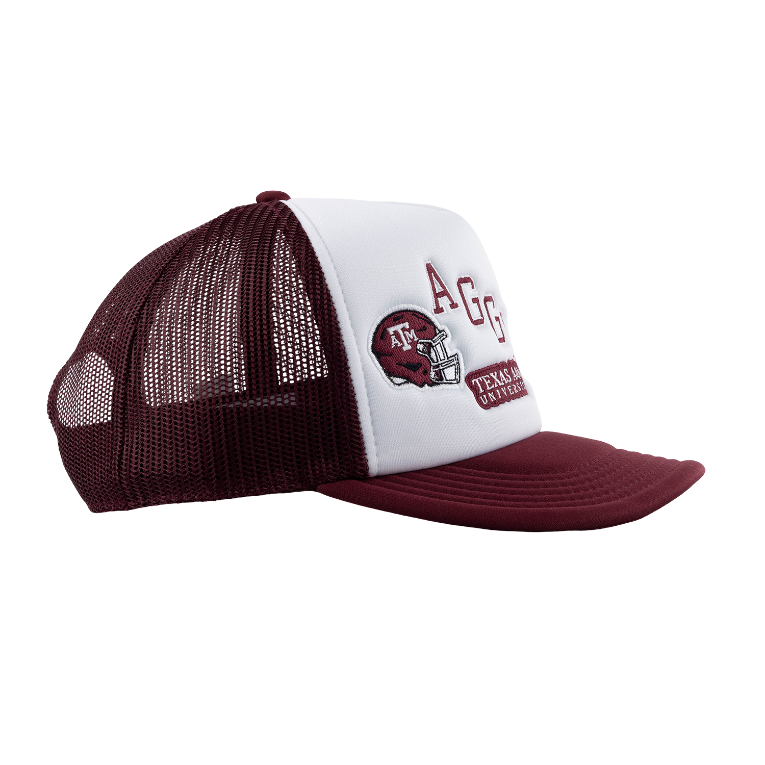 Aggies Collegiate Outfitters Diagonal Patch Hat - White