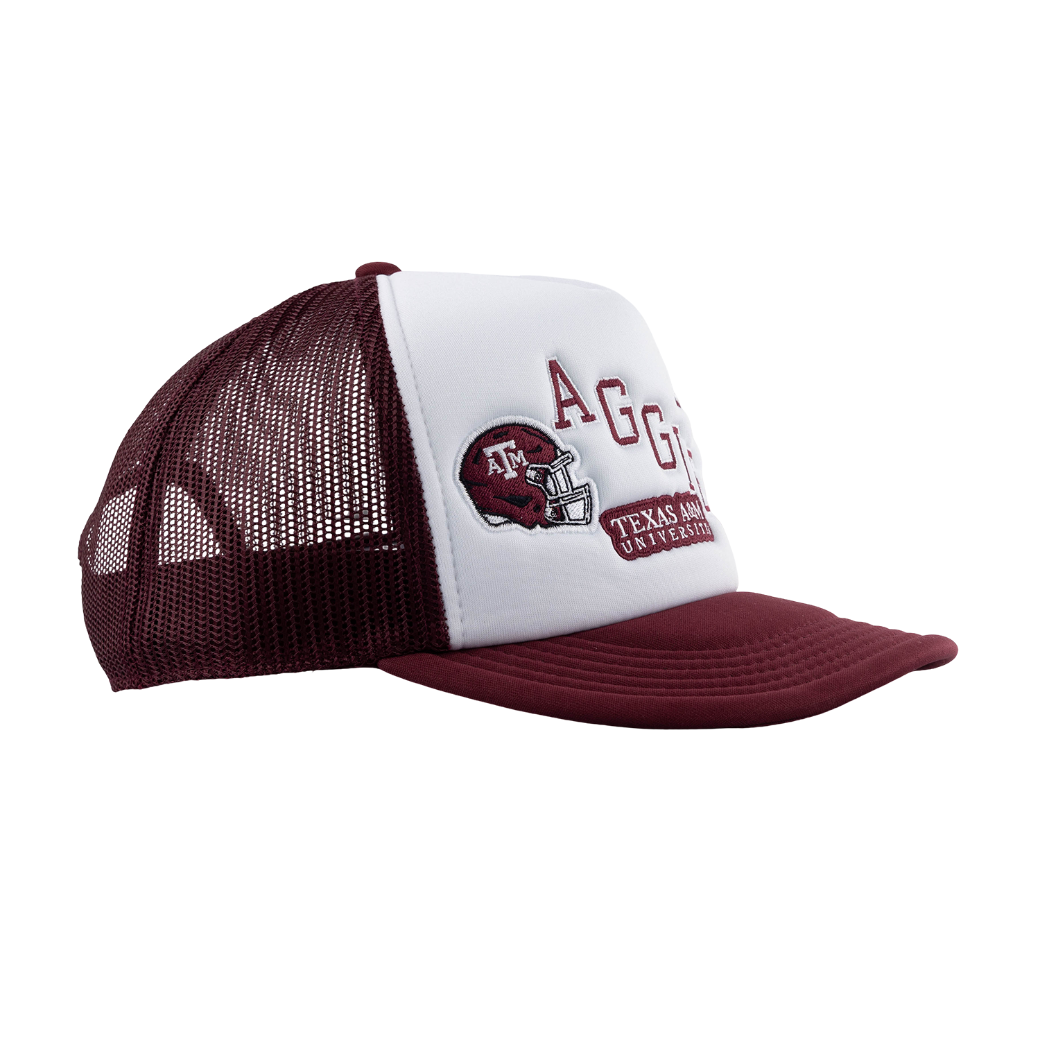 Aggies Collegiate Outfitters Diagonal Patch Hat - White