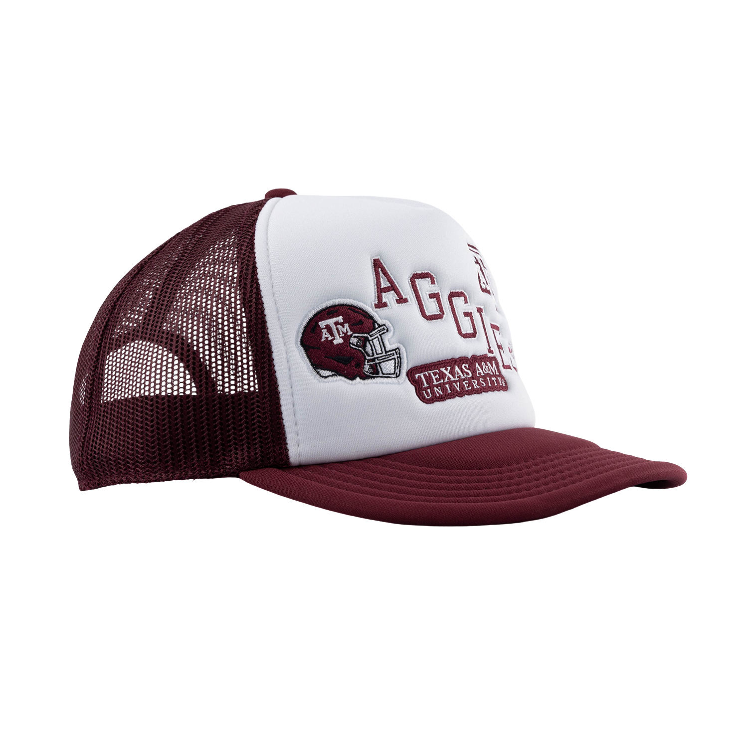 Aggies Collegiate Outfitters Diagonal Patch Hat - White