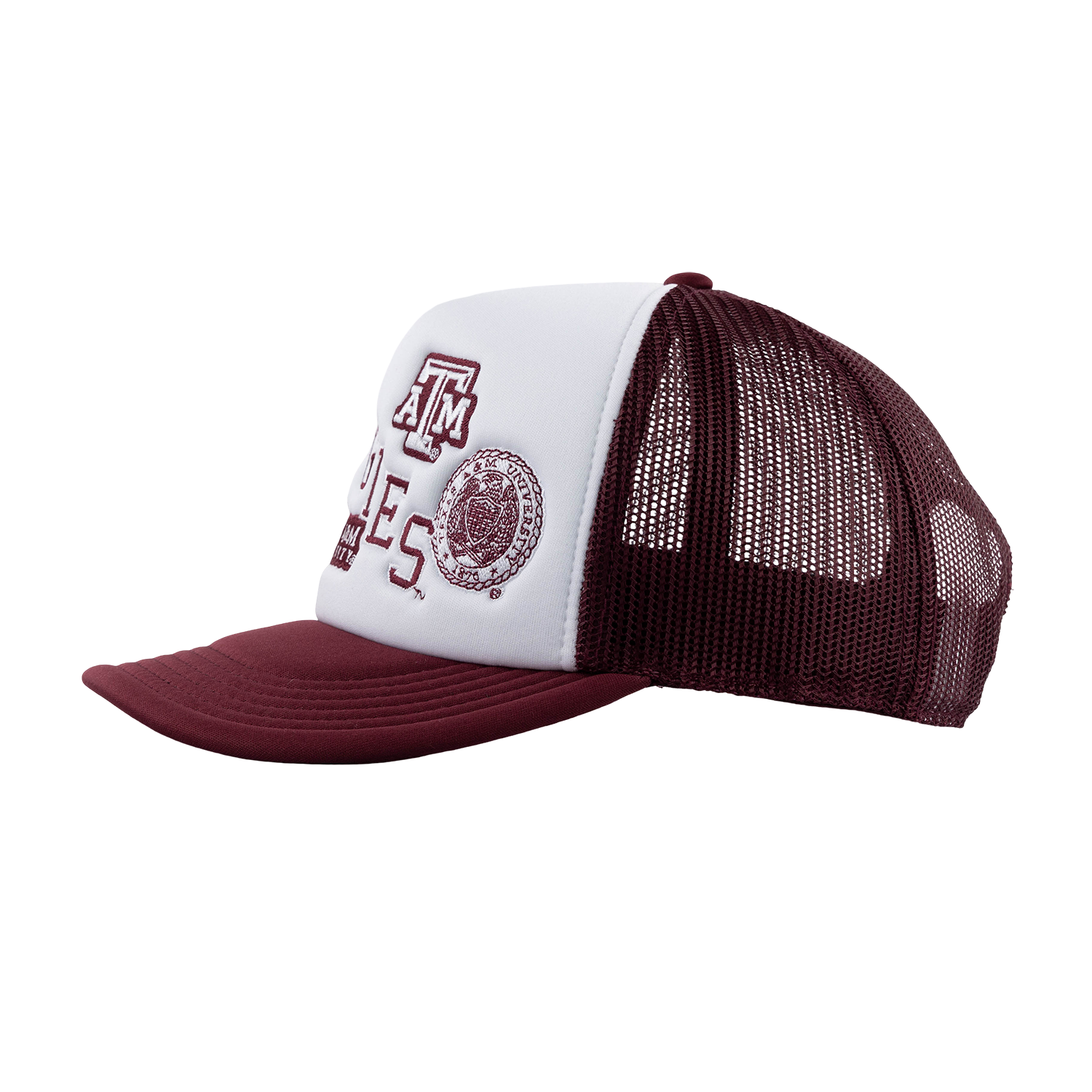 Aggies Collegiate Outfitters Diagonal Patch Hat - White