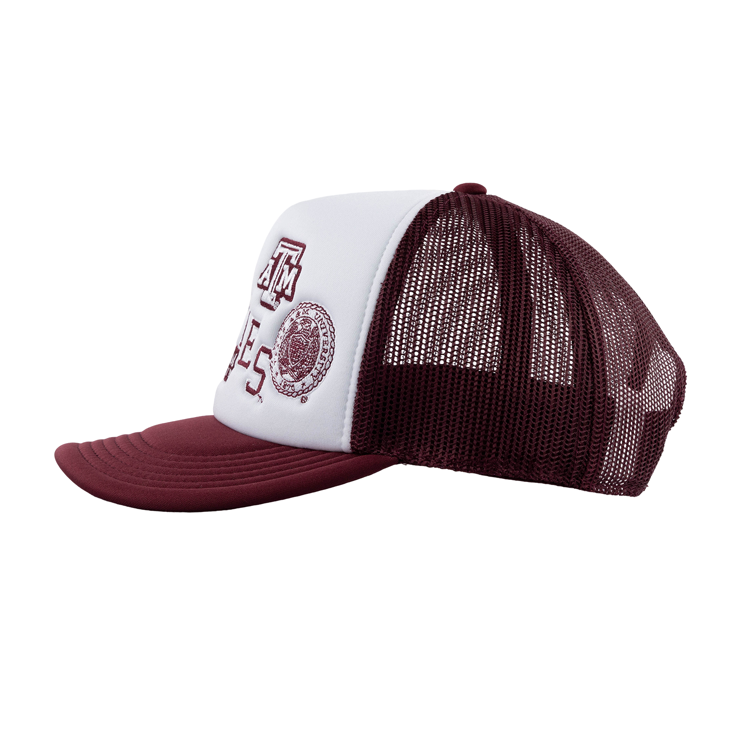 Aggies Collegiate Outfitters Diagonal Patch Hat - White