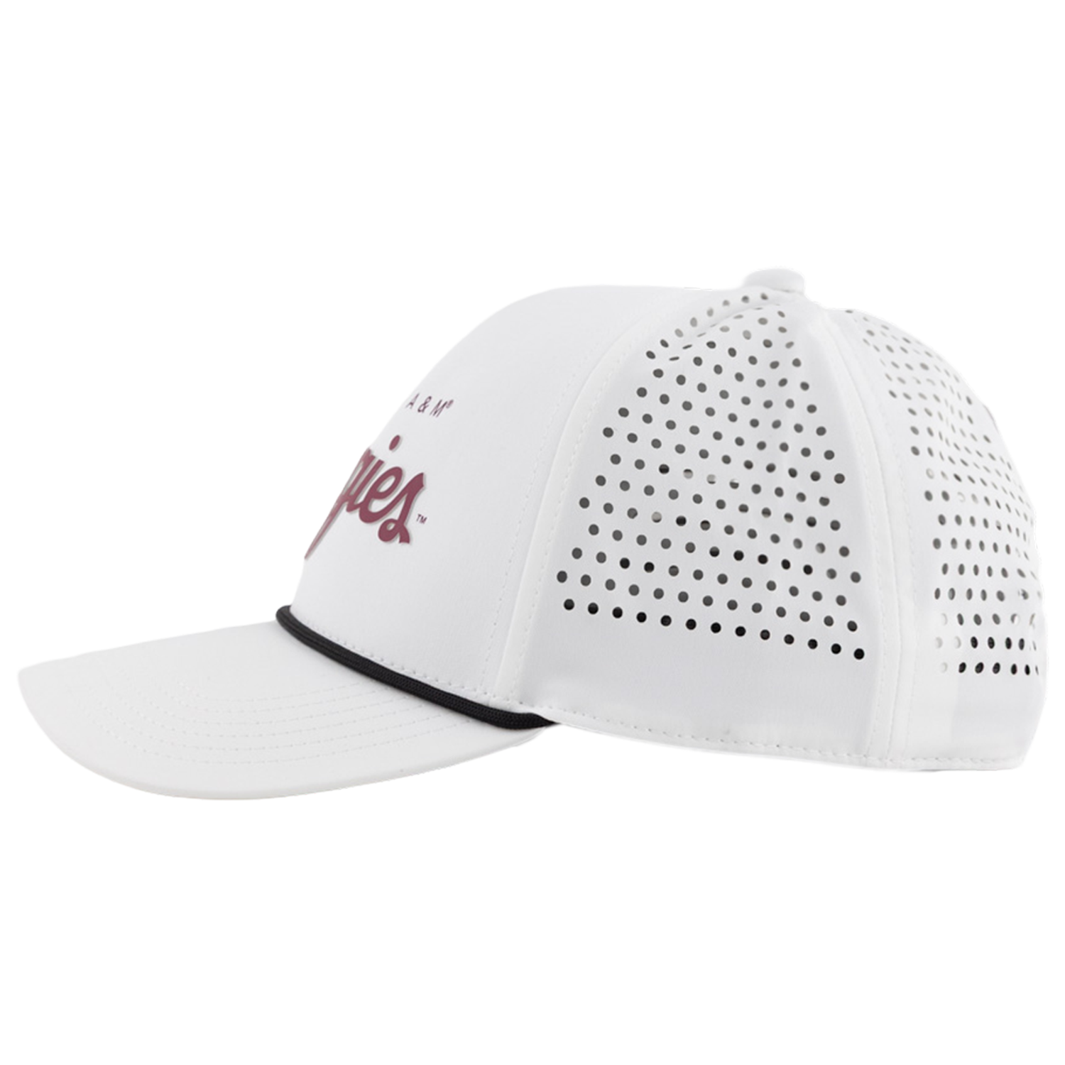 Script Aggies Collegiate Outfitters Youth Stretch Rope Cap - White