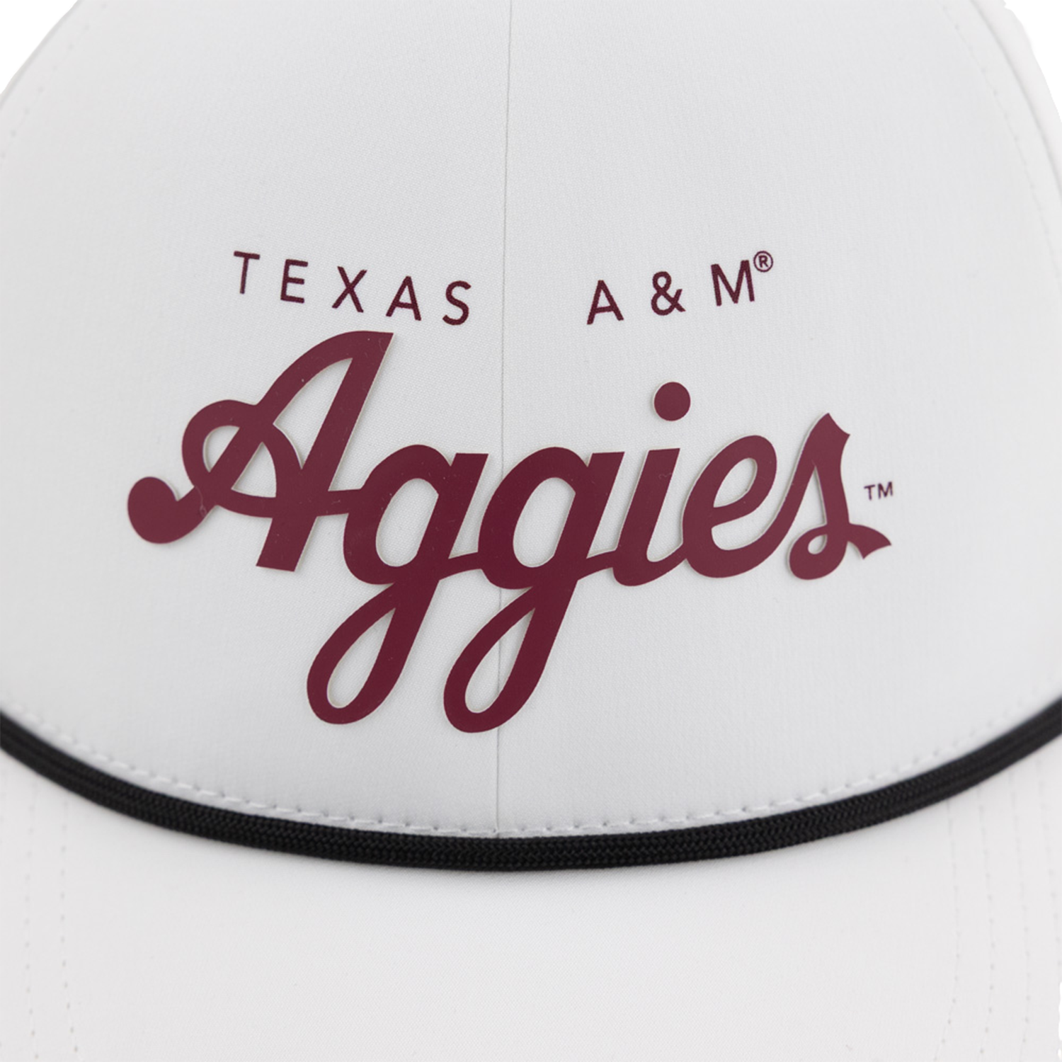 Script Aggies Collegiate Outfitters Stretch Fit Rope Cap - White