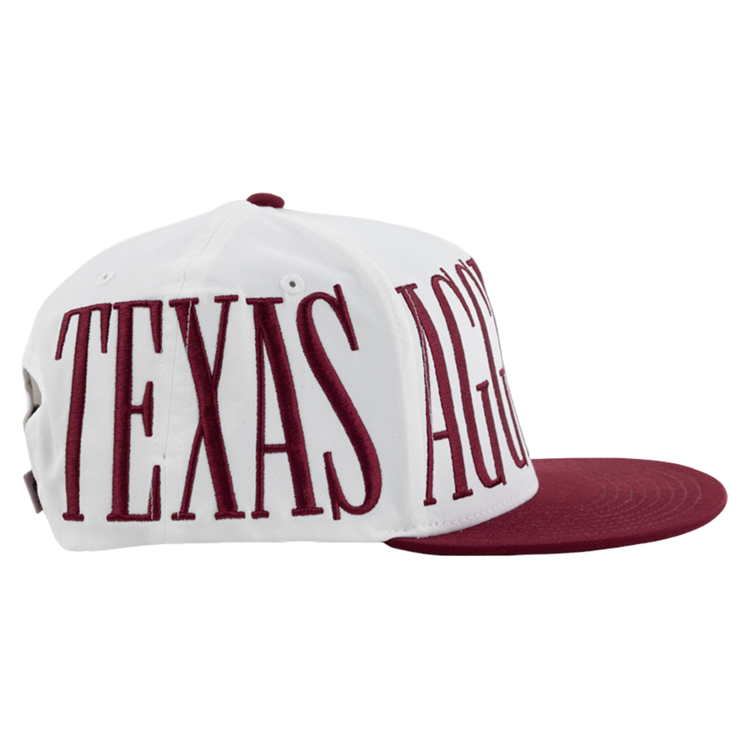 Texas Aggies Collegiate Outfitters Large Script Flat-Brim Cap - White