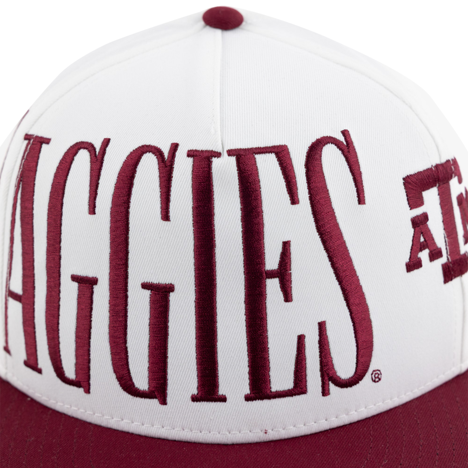 Texas Aggies Collegiate Outfitters Large Script Flat-Brim Cap - White