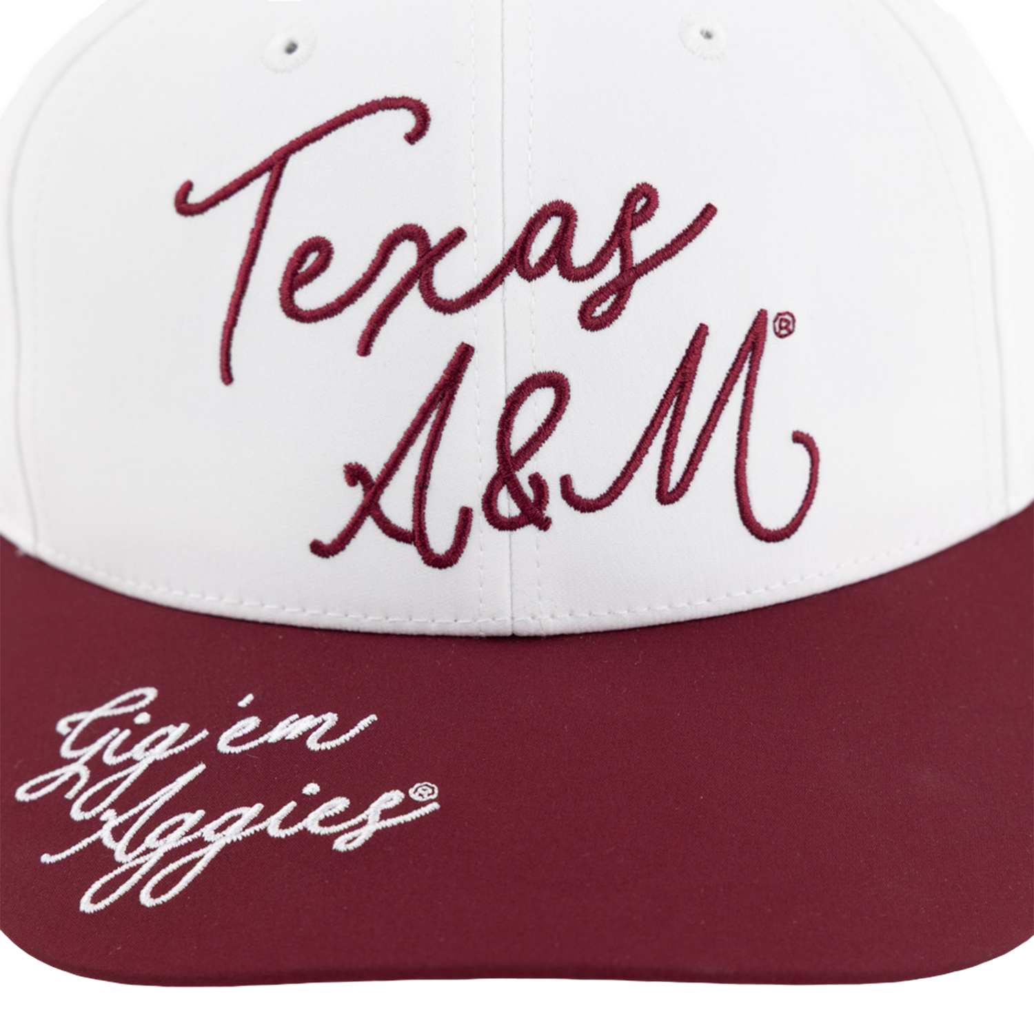 Texas A&M Embroidered All Over Script Cap - Maroon
