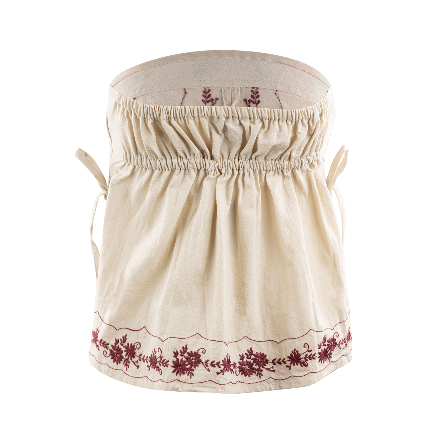 Collegiate Outfitters Embroidered Strapless Top - Beige