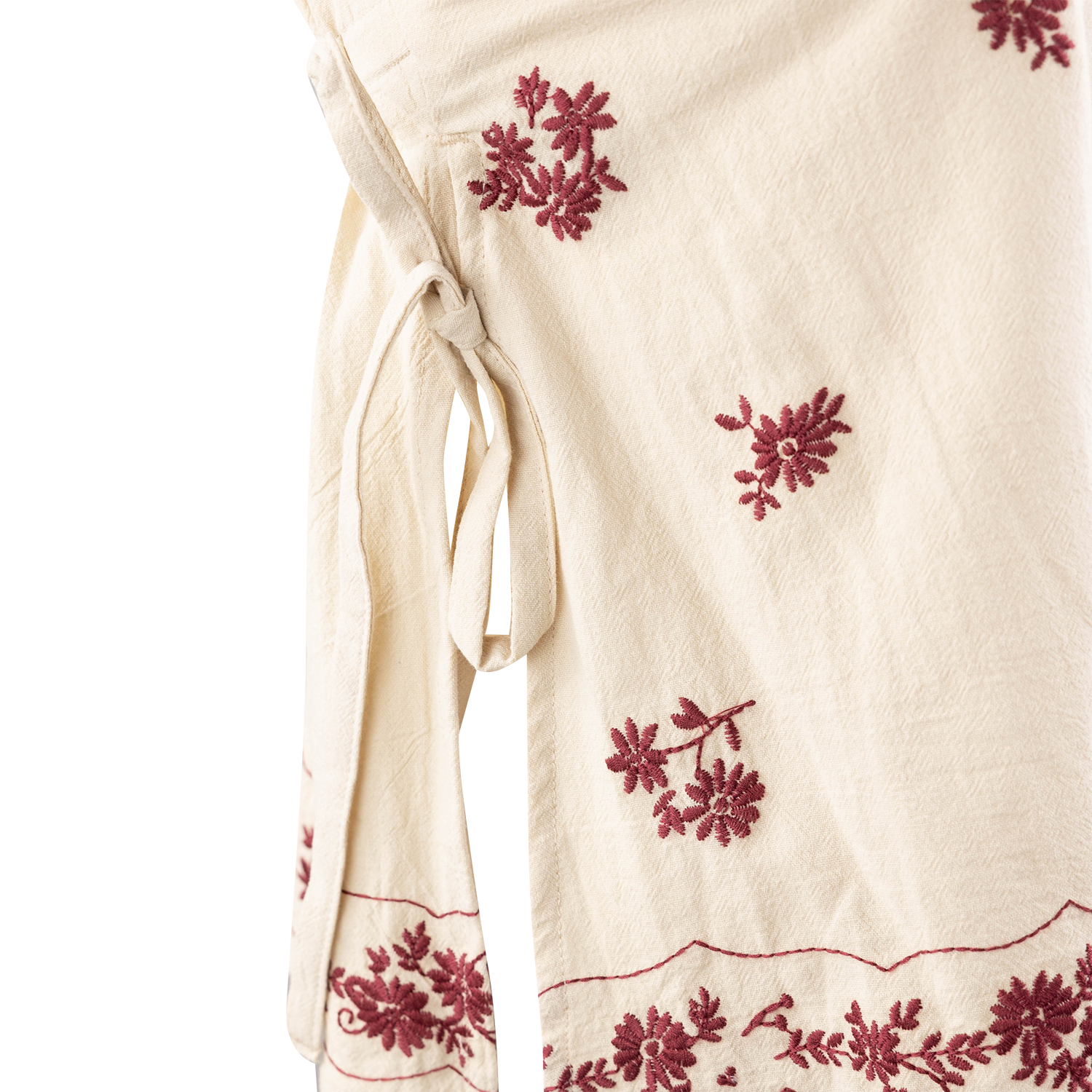 Collegiate Outfitters Embroidered Strapless Top - Beige
